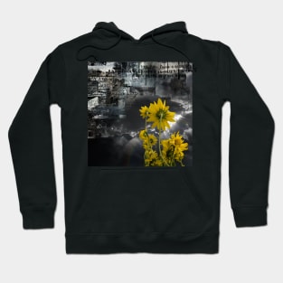 Abstract symbols and yellow flowers Hoodie